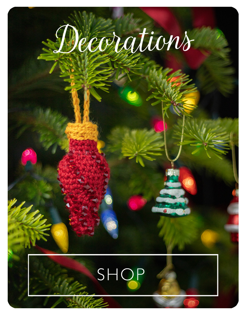 Decorations shop crochet knitting kits festive christmas toft
